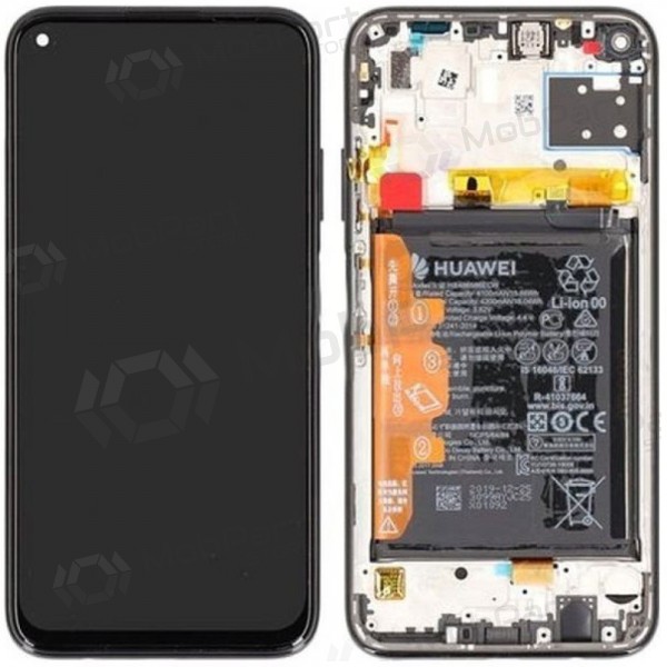 Huawei P40 Lite displej (černá) (s rámem a baterie) (service pack) (originál)