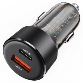 Nabíječka do auta Acefast B12 60W USB-C/USB-A černá